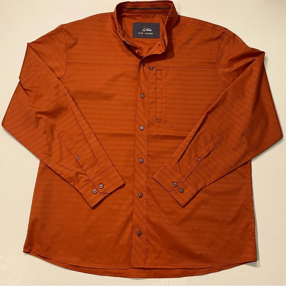 World Wide Sportsman 3D Cool Fishing Shirt Mens XL Burnt Orange Long Sleeve‎